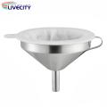 Oil Transferring Funnel Stainless Steel Funnel Set with Fine Mesh Filter Cleaning Brush Kitchen Supplies for Liquid Transfer.