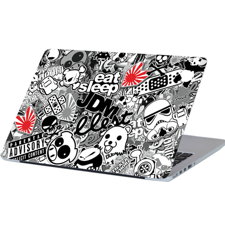 LPTP - 840 EAT SLEEP JDM Laptop Sticker Laptop Skin Sticker & Laptop Skin for laptop Back Side Decoration