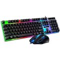 RGB Gaming Keyboard and Mouse-Light Up & LED Backlit Mechanical Keyboard & Mouse Combo-Rainbow Keyboard with 104 Keys- Gaming Mouse, for PS4, PS5, Xbox, PC, Laptop-Black. 