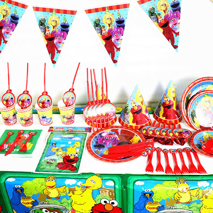 Omilut%20Sesame%20Street%20Party%20Decor%20Sesame%20Street%20Elmo%20Birthday%20Party%20Disposable%20Tableware%20Set%20Baby%20Shower%201th%20Birthday%20Party%20Suppl%20-%20Image%203