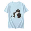 Persona 5 Morgana Mysterious Black Cat T-shirts MEN Amamiya Ren Tshirts 100% Cotton High Quality T Shirts Comfortable Casual Top.