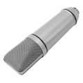 Professional Studio Record Condenser Microphone U87 With Shock Mount, XLR to 3.5mm Audio cable, Mic Foam For Mobile Computer laptop Gaming Podcast Silver. 
