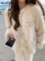 OUDIFU Autumn and Winter Fleece-Lined Thickened High-Grade Style Lamb Wool Short Furry Coat Women's Top. 