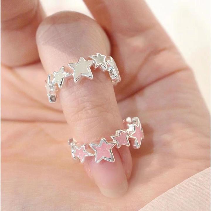 Colorful%20%20Enamel%20Pink%20Star%20Rings%20Fashionable%20%20For%20Girls%20%20Blue%20%20Twisted%20Star%20Open%20Ring%20Party%20Gifts%20New%20Fashion%20%20Women'S%20Y2k%20Jewelry%20for%20Daily%20Wear%20%20Fashion%20Events%20%20Teenagers/Young%20Women%20%20Party%20Or%20-%20Image%207