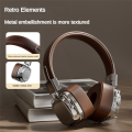 Retro Classic over Ear Headsets Studio Stereo Bluetooth5.3 Wireless Headphones Touch Control Type C Earphones, Easy to Use B.