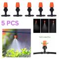 Atomization Nozzle (5-Pcs) Misting Flow Adjustable Plastic Fogger With 4mm Tee (5-Pcs) for Field Crops, Vegetables, Nursery, Garden Irrigation as well as Temperature Control in Poultry and Dairy Farm.. 
