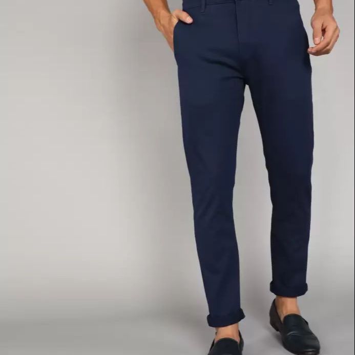 Men's Narrow Formal Official Navy Gabardine Pant - Kurti