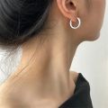 Stainless Steel Round Earrings For Men- 1 Pair. 
