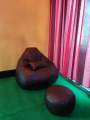 BEAN BAG CHAIR EXTRA LARGE XXL JUMBO SHAPE BEAN BAG SOFA WITH FOOTREST AND PILLOW COLOUR : COFFEE. 