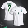 VINI JR 7 Short Sleeve Football Jersey For Men - Half Sleeve vini jr 7 t shirt - Brazil Jersey.