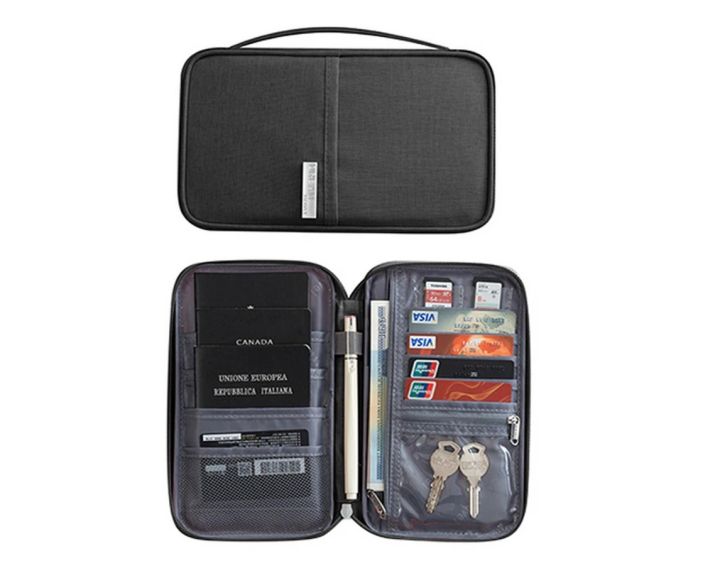 Travel Passport Holder Bag Family Travel Waterproof Wallet Document Organizer for Women and Men