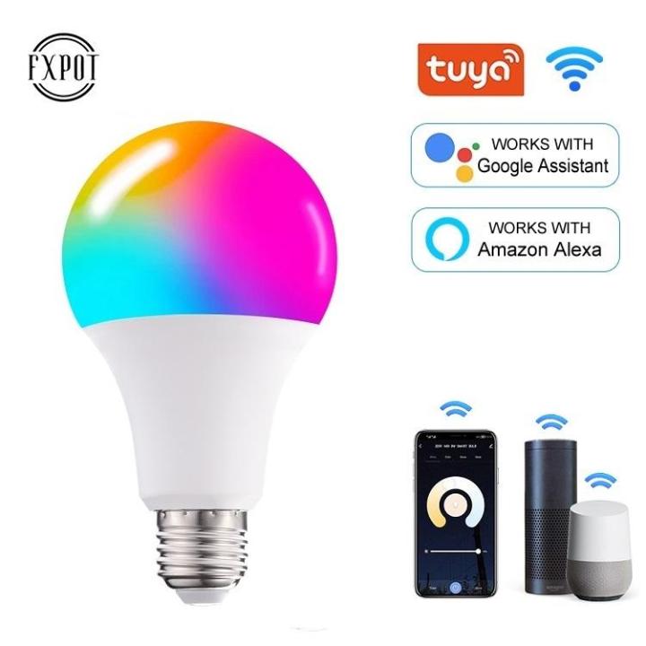 FXPOT Tuya Smart Led RGB (Wi-Fi + Bluetooth) 10W Bulb Dimming Alexa & Google Assistant Compatible Lights E27 Aluminum APP Control