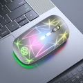 A20 Metal Roller 5 Buttons Thin Slim 2.4G Silent 500Mah Rgb Rechargeable Wireless Optical Mouse For Desktop Computer | Laptop. 