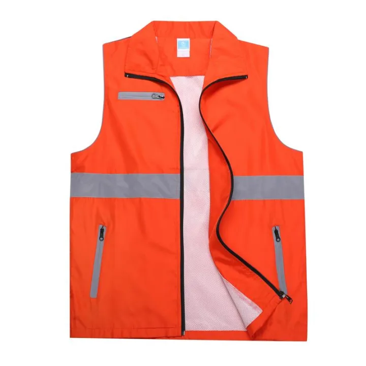 customized%20LOGO%20new%20casual%20summer%20Joker%20young%20men's%20solid%20composite%20reflective%20sleeveless%20lapel%20zipper%20women%20vest%20top%20-%20Image%202