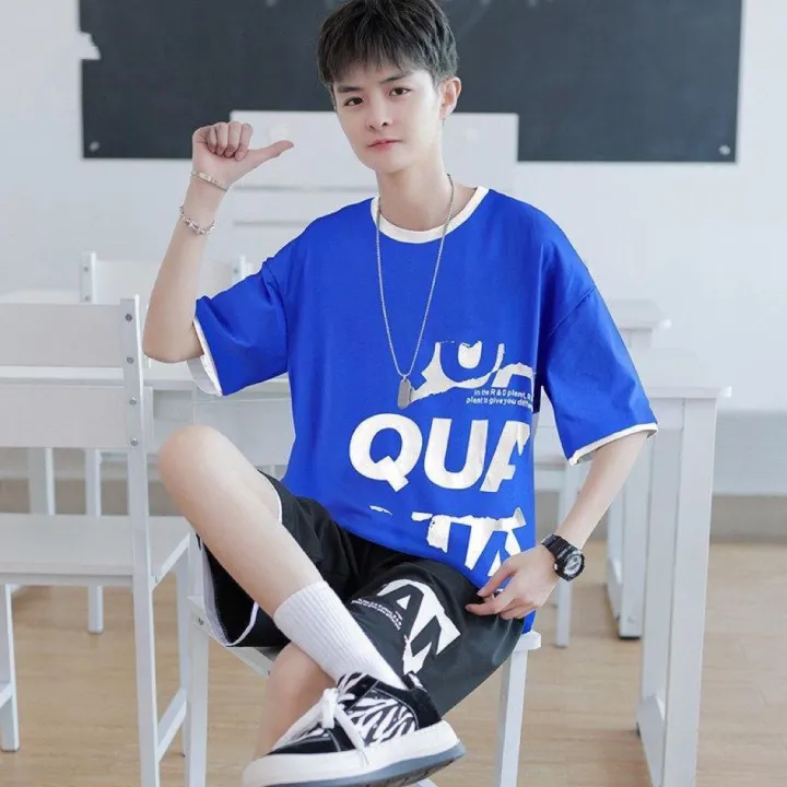 Youth%20Summer%20Sportswear%20Suit%20Boy%20Teen%20Handsome%20Junior%20High%20School%20Student%20Short%20SleeveTMen's%20Casual%20Summer%20T-shirt%20-%20Image%205