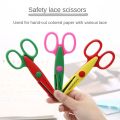 Children Kids Paper Craft Scissors 6 Cutting Patterns Curved Edges DIY Decorative Scissor For Scrapbook Album Photos. 