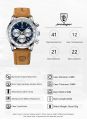Man Watch Waterproof Chronograph Luminous Men's Wristwatch Leather Men Quartz Watches Casual Clock.