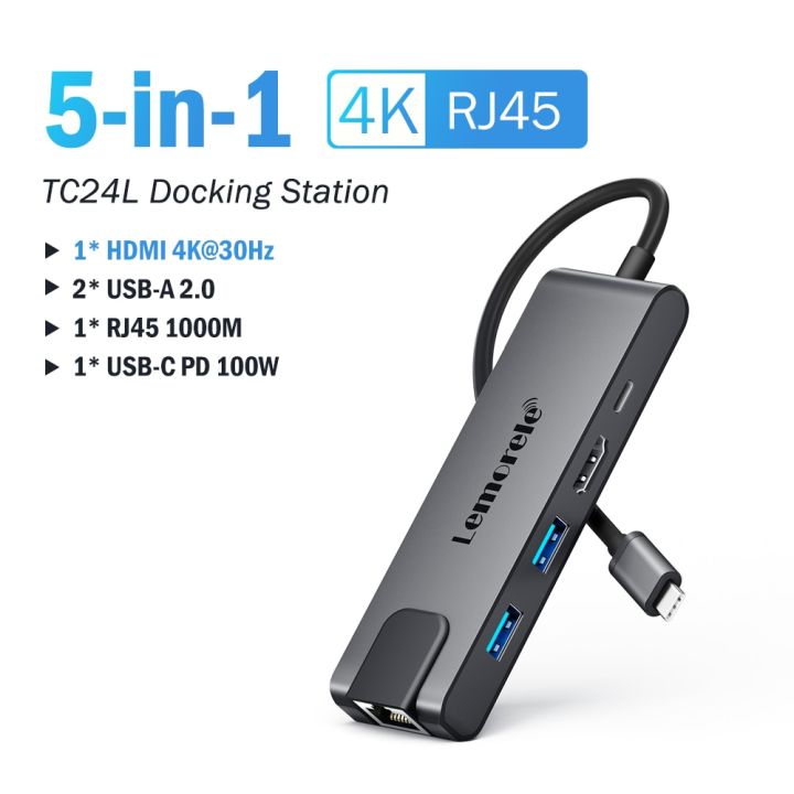 Lemorele%20USB%20Hub%20USB%203.0%20to%20HDMI%204k30Hz%20Type%20C%20Docking%20Station%20USB%20C%20Hub%20Adapter%20Gigabit%20Ethernet%20For%20Xiaomi%20Lenovo%20Macbook%20Pro%20-%20Image%202