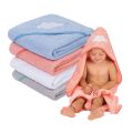 Cotton Baby Cap Towel - (wide 28" - long 32") - (Random color-1Pcs). 