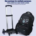 Kids Trolley Suitcase Children'S School Backpack With Wheels Student Travel Bag Satchel On Wheels For Boys Waterproof School Bag. 