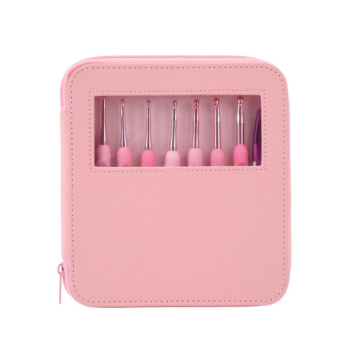 8Pcs Crochet Hook Set 2.5 to 6mm Ergonomic Handle Smoothing Strong Steel Plastic Crochet Needle Set for Knitting Sewing