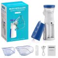 Mesh Nebulizer Handheld Steam Inhaler with Fine Mist Technology, 3 Adjustable Modes, Low-Noise Operation and Masks for Adults and Children for Home or Travel Breathing Care.