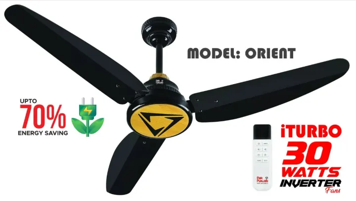Pak Punjab iTurbo 30 Watts BLDC Inverter Fan, Model: Orient, Size: 56 inch, Made in Pakistan