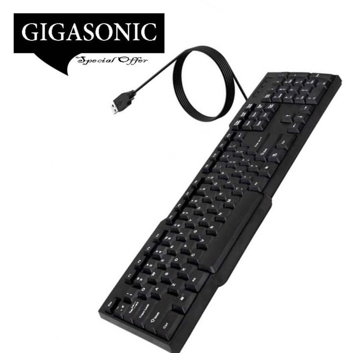 Gigasonic Standerd Desktop Wired USB Keyboard - Black.