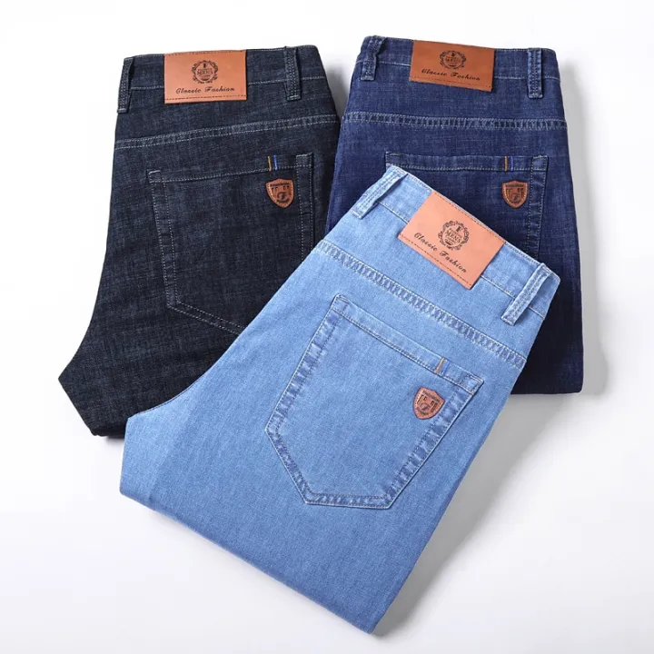 Four%20Seanson%20Men's%20Jeans%20Office%20Business%20Denim%20Trousers%20Casual%20Cotton%20Stretch%20Straight-leg%20Denim%20Pants%20Homme%20Pantalones%20Hombre%20-%20Image%203