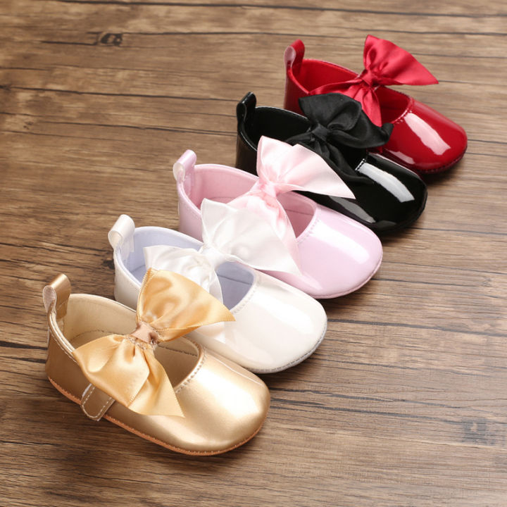 Spring and Autumn New 0-1 Year Old Girl Shoes Soft Sole Bow Fashion Cute Baby Walking Shoes