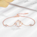 Autumn new maple leaf bracelet women's sterling silver forest series rose gold geometric Korean version ins small fresh leaf hand jewelry. 