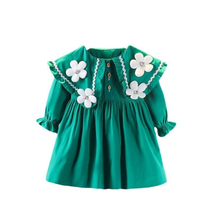 2025%20new%20girl%20baby%20round%20neck%20dress%20children%20flowers%20cotton%20skirt%200-5%20Years%20-%20Image%209