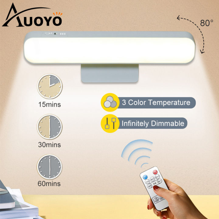 Auoyo LED Light Table Lamps Touch Sensor USB Powered Remote Control Timing Lamps Magnetic Lamp LED Wall Lamp for Dormitory Kitchen Cabinet Wardrobe Stairwell Reading Working