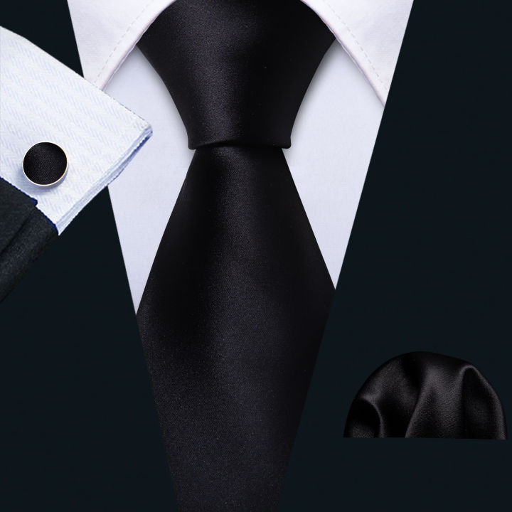 Business%20Black%20Silk%20Ties%20For%20Men%20Classic%20Solid%20High%20Quality%20Woven%20Pocket%20Square%20Cufflinks%20Sets%20Party%20Formal%20Designer%20Barry.Wang%20-%20Image%202
