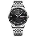Poedagar PO827 Silver Stainless Steel Analog Wrist Watch For Men - Black & Silver. 