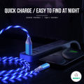 LED Luminous Glow Flowing USB Cable Data Line Micro IOS Type-c Charger Cable Andirod Charging Cable. 
