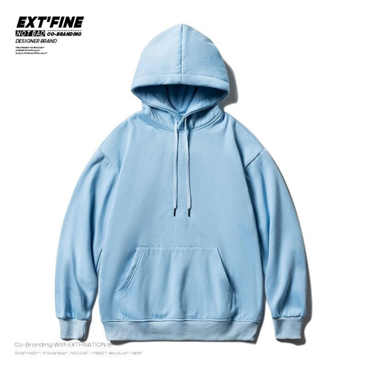 HybSkr%20Korean%20Men's%20Solid%20Color%20Hoodies%20Casual%20Hooded%20Pullovers%20Hoodie%20Warm%20Fleece%20Male%20Loose%20Sweatshirts%20Man%20Clothing%20-%20Image%202