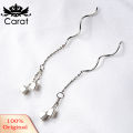 Fashion Women Chain Tassel Cube Dangle Pendant Wave Earrings Jewelry Decor Gift. 