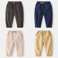 2023 Fashion Korean Trendy Handsome Casual Pants Spring cotton comfortable mid-rise casual pants for small and medium-sized children. 