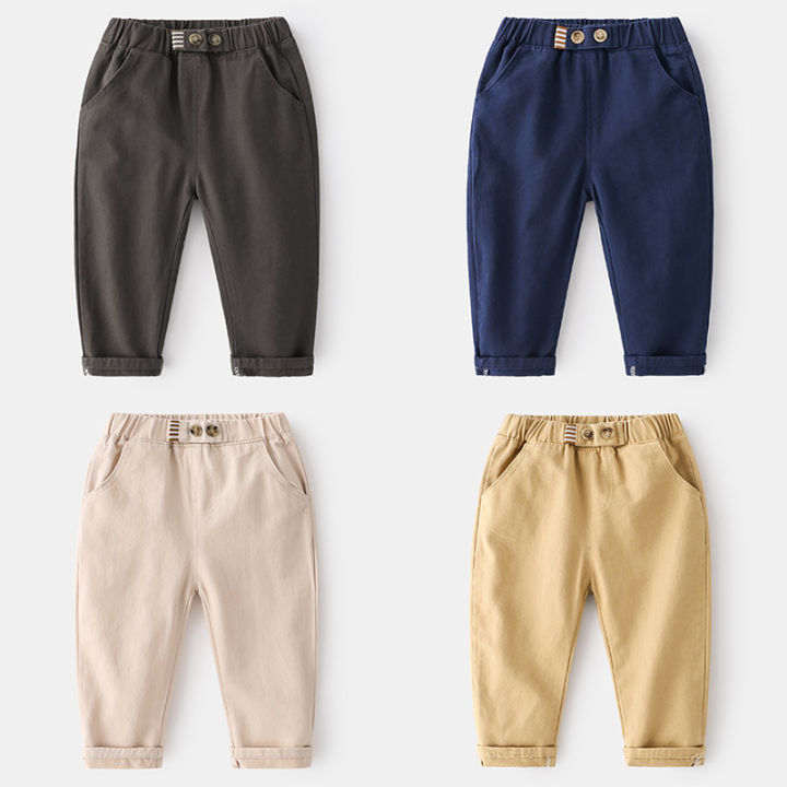 2023 Fashion Korean Trendy Handsome Casual Pants Spring cotton comfortable mid-rise casual pants for small and medium-sized children