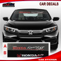 HONDA Car Universal Windshield reflective sticker Sport Windshield Banner Vinyl Decal Sticker CAR FRONT Windshield Glass Sticker FOR- Honda Car - Black. 