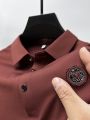 High end fashion M letter embroidered short sleeve polo shirt for men 2023 summer ice silk breathable T-shirt for men casual top.