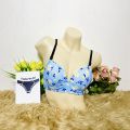 No 1 Printed Push-up Padded Foam Bra for Women – Adjustable Straps, Wire Support, Available in Sizes 32-40.