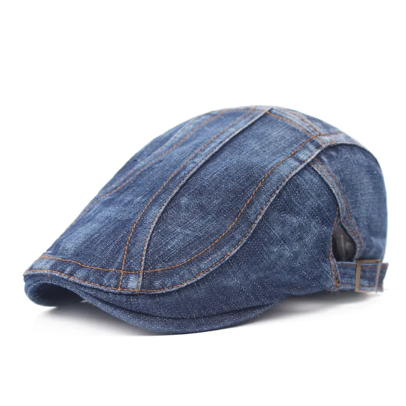 Denim Beret Caps for Women Men's Peaked Cap Vintage Unisex Jeans