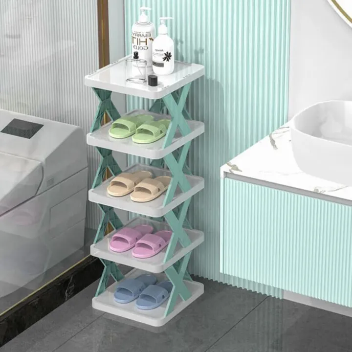 Creative%205-layer%20Shoe%20Rack%20Storage%20Organizer%20Simple%20Plastic%20Household%20Multi-function%20Space-saving%20Folding%20Shoe%20Stacker%20Shelf%20Large%20Size%20(30x28x17.5cm)cm%20-%20Image%202