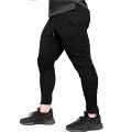 Black Cotton Slim Fit Sweatpants for Men. 