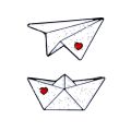 【beauty code store】Glitter Paper plane paper boat Enamel badge origami brooch Paper maiden Cowboy lapel pins.