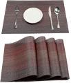 Table Mats Set of 6 Dinning Table Placemats PVC Rectangular Vintage Woven Washable Mats. 