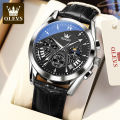 OLEVS Sports Fashion Quartz New Waterproof Leather Watch for Men - 2876.