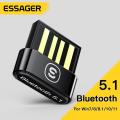 Essager USB Bluetooth 5.1 Adapter Receiver BT5.0 Dongle for PC Wireless Mouse Bluetooth Earphone Headset Speaker Computer.